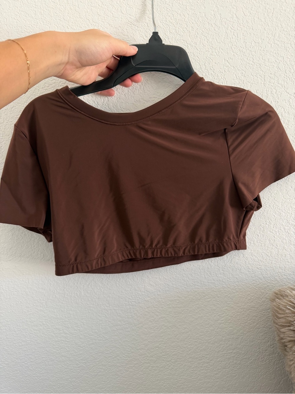 aerie Chocolate Brown Cropped Tee